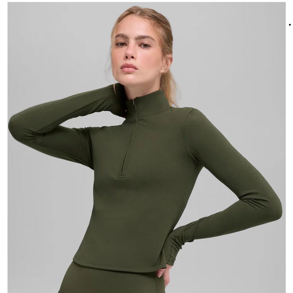 ALO green softscult 1/4 zip NWT